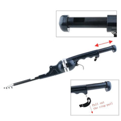 Portable Folding Telescopic Fishing Rod with Stainless Steel Built-in Reel