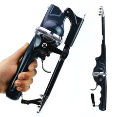 Portable Folding Telescopic Fishing Rod with Stainless Steel Built-in Reel